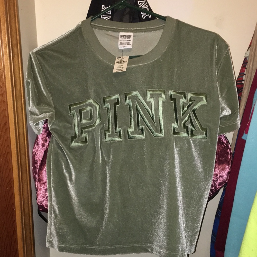 Pink velvet crop top